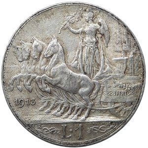 obverse: Regno d Italia, Vittorio Emanuele III ,1 Lira quadriga argento 1913 SPL+