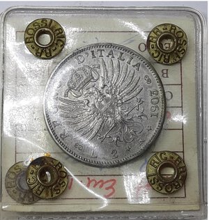 obverse: Regno d Italia, Vittorio Emanuele III ,2 Lire Aquila argento 1903 RARISSIMA , Periziata Rossi