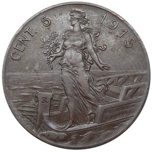 obverse: Regno d Italia, Vittorio Emanuele III ,5 centesimi prora 1915 BELLA