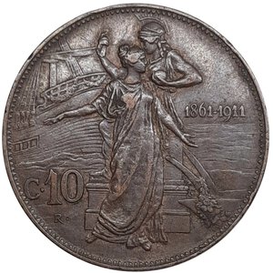 obverse: Regno d Italia,Vittorio Emanuele III ,10 centesimi Cinquantenario 1911
