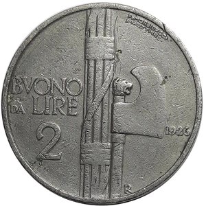 obverse: Regno d Italia, Vittorio Emanuele III ,Buono 2 lire 1926 RARA