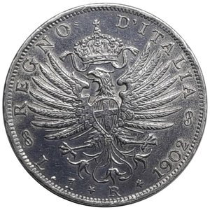obverse: Regno d Italia, Vittorio Emanuele III ,1 Lira Aquila argento 1902 BB SPL