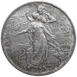 obverse: Regno d Italia, Vittorio Emanuele III ,2 Lire Cinquantenario argento 1911 SPL