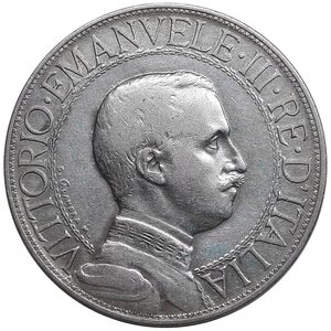 reverse: Regno d Italia, Vittorio Emanuele III , Buono 2 lire Quadriga argento 1910 RARA