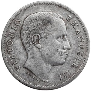 reverse: Regno d Italia, Vittorio Emanuele III ,1 Lira Aquila argento 1907 BB SPL