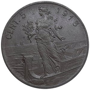 obverse: Regno d Italia ,Vittorio Emanuele III ,5 Centesimi Prora 1918 SPL