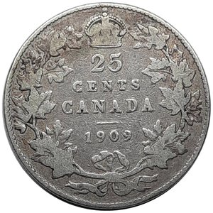 reverse: CANADA, Edward VII ,  25 cents argento  1909