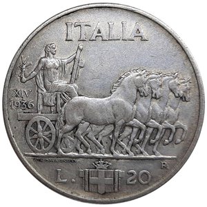 obverse: Regno d Italia, Vittorio Emanuele III ,20 Lire Impero 1936 RARA buon BB++ o Migliore