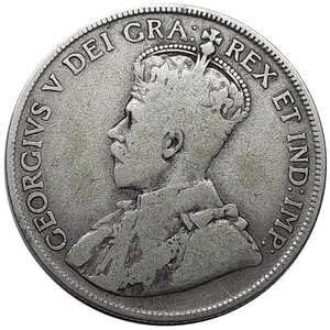 obverse: CANADA, George V ,  25 cents argento 1929