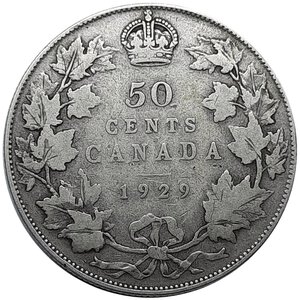 reverse: CANADA, George V ,  25 cents argento 1929