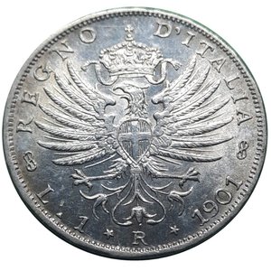 obverse: Regno d Italia, Vittorio Emanuele III , 1 Lira Aquila argento 1901 SPL+