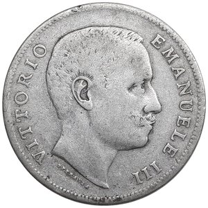 reverse: Regno d Italia, Vittorio Emanuele III , 1 Lira Aquila argento 1905 RARA