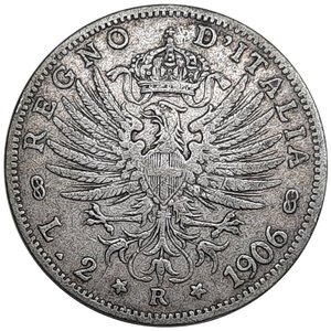 obverse: Regno d Italia, Vittorio Emanuele III , 2 Lire Aquila argento 1906