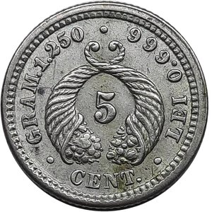 reverse: COLOMBIA,  5 cents argento 1902 RARA