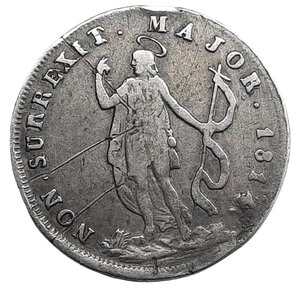 reverse: GENOVA, Repubblica ,10 soldi 1814