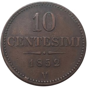obverse: LOMBARDO VENETO, Francesco Giuseppe I (1848 - 1862) 10 centesimi 1852 V  