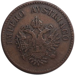 reverse: LOMBARDO VENETO, Francesco Giuseppe I (1848 - 1862) 10 centesimi 1852 V   
                                                                                                     Fratture di conio