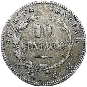 obverse: COSTARICA, 10 Centavos argento 1887