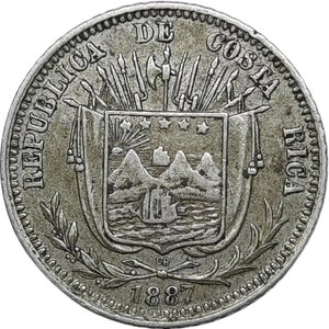 reverse: COSTARICA, 10 Centavos argento 1887
