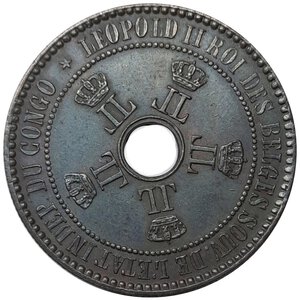 reverse: CONGO BELGA , Leopold II, 5 centimes 1888