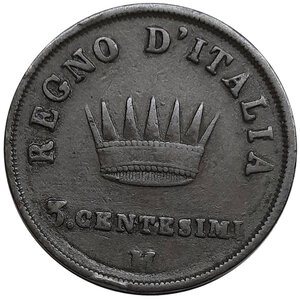 obverse: NAPOLEONE , 3 centesimi 1811 Zecca Milano
