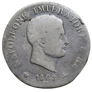 reverse: NAPOLEONE , 5 lire argento 1808  zecca Milano