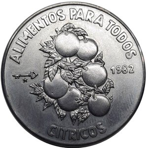 obverse: CUBA, 1 Peso Alimentos para todos - Citricos 1982
