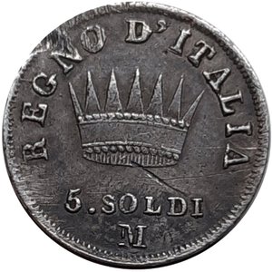 obverse: NAPOLEONE , 5 soldi argento 1810  zecca Milano