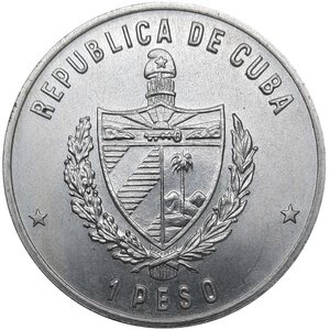 reverse: CUBA, 1 Peso Dia alimentacion -Azucar 1981