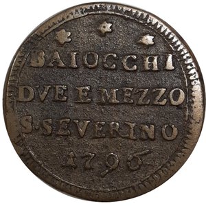 obverse: SAN SEVERINO ,Stato Pontificio , Pio VI  (1775-1799),Baiocchi 2 e mezzo 1796