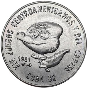 obverse: CUBA, 1 Peso Giochi Centroamerica e caribe tipo2   1981