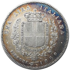 obverse: SAVOIA , Vittorio Emanuele II Re eletto, 1 lira argento 1860 Firenze