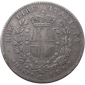 obverse: SAVOIA , Vittorio Emanuele II Re eletto, 2 lire argento 1860 Firenze