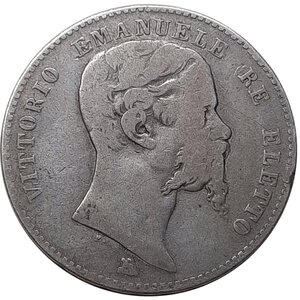 reverse: SAVOIA , Vittorio Emanuele II Re eletto, 2 lire argento 1860 Firenze