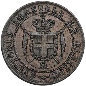 reverse: SAVOIA , Vittorio Emanuele II Re eletto, 1 Centesimo 1859