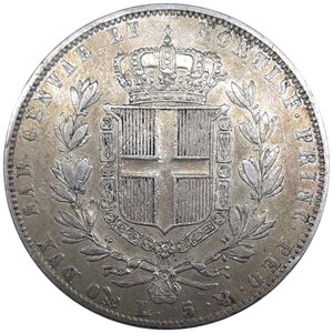 reverse: SAVOIA , Carlo Alberto ,5 Lire 1843 Genova