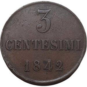 obverse: SAVOIA , Carlo Alberto ,3 Centesimi 1842