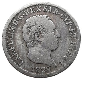 reverse: SAVOIA , Carlo Felice ,50 centesimi 1829 genova