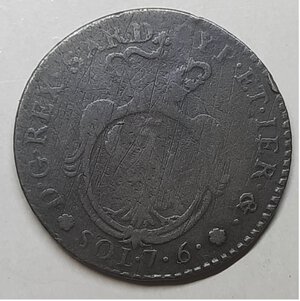 obverse: SAVOIA ,Carlo Emanuele IV , 7,6 Soldi 1800 