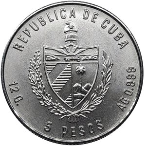reverse: CUBA, 5 Pesos argento Olimpiade di Mosca 1980