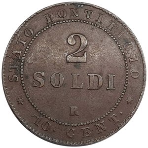 obverse: Stato Pontificio -  Pio IX  ,2  soldi 1867