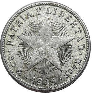 obverse: CUBA, 10 centavos argento 1949