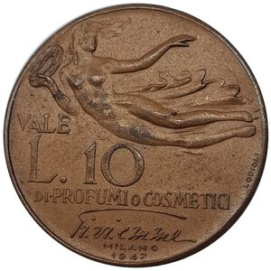 obverse: Gettone Profumi e cosmetici 10 lire 1947 