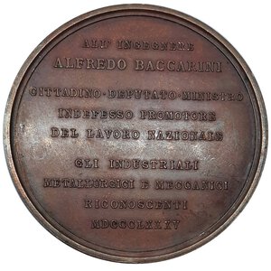 obverse: Medaglia , Alfredo Baccarini 1875. diam.71,3 mm 