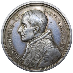 reverse: Stato Pontificio ,Medaglia Benedetto XV ,Anno II, 1915 Argento diam.44 mm