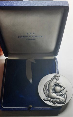 reverse: Medaglia Centenario Cassa di Risparmio di Imola 1955 argento diam.55 mm, in confezione