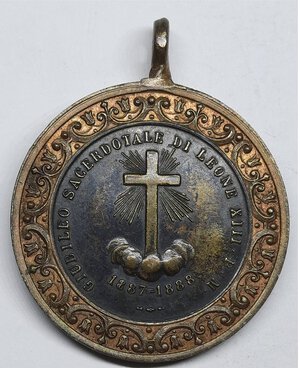 reverse: Stato pontificio ,Medaglia ,Leone XIII  1887-88 Diam. 32 mm 