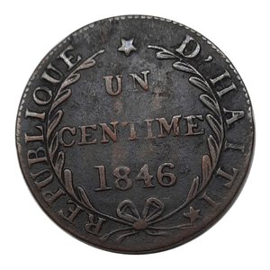 obverse: HAITI , 1 centime 1846