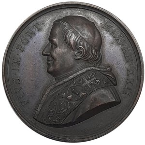 reverse: Stato Pontificio , Pio IX ,Medaglia  1867 Costruzione scalinata del Quirinale diam.43,8 mm