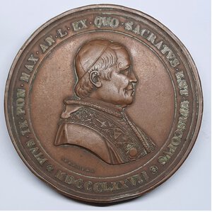 reverse: Stato Pontificio , Pio IX ,Medaglia  1877 Giubile Episcopale diam.60 mm